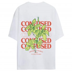 CONFUSED WHITE OVERSIZE UNISEX T-SHIRT