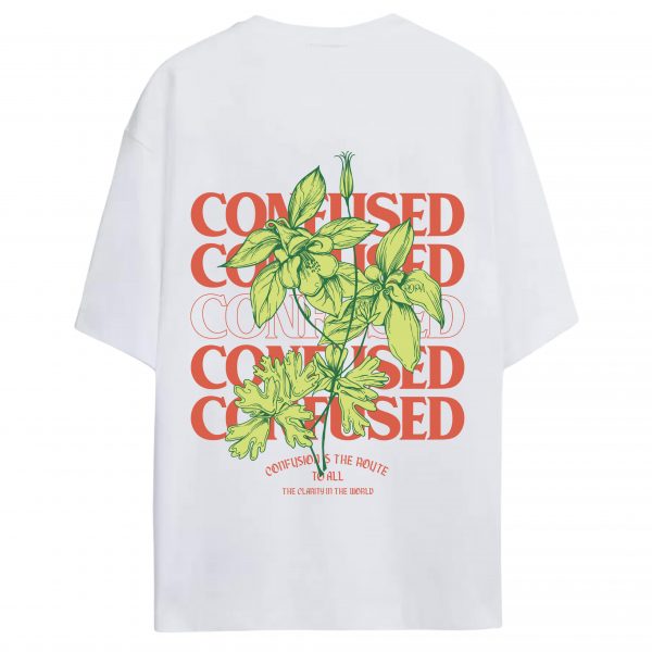 CONFUSED WHITE OVERSIZE UNISEX T-SHIRT